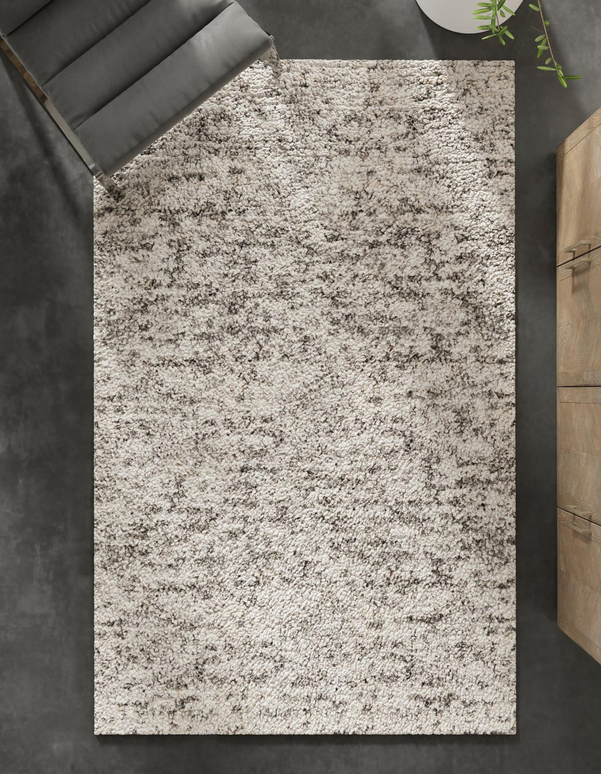 Wellington Luxe Shag Collection Area Rug - Kapiti Rectangle Salt and Pepper  lifestyle 31