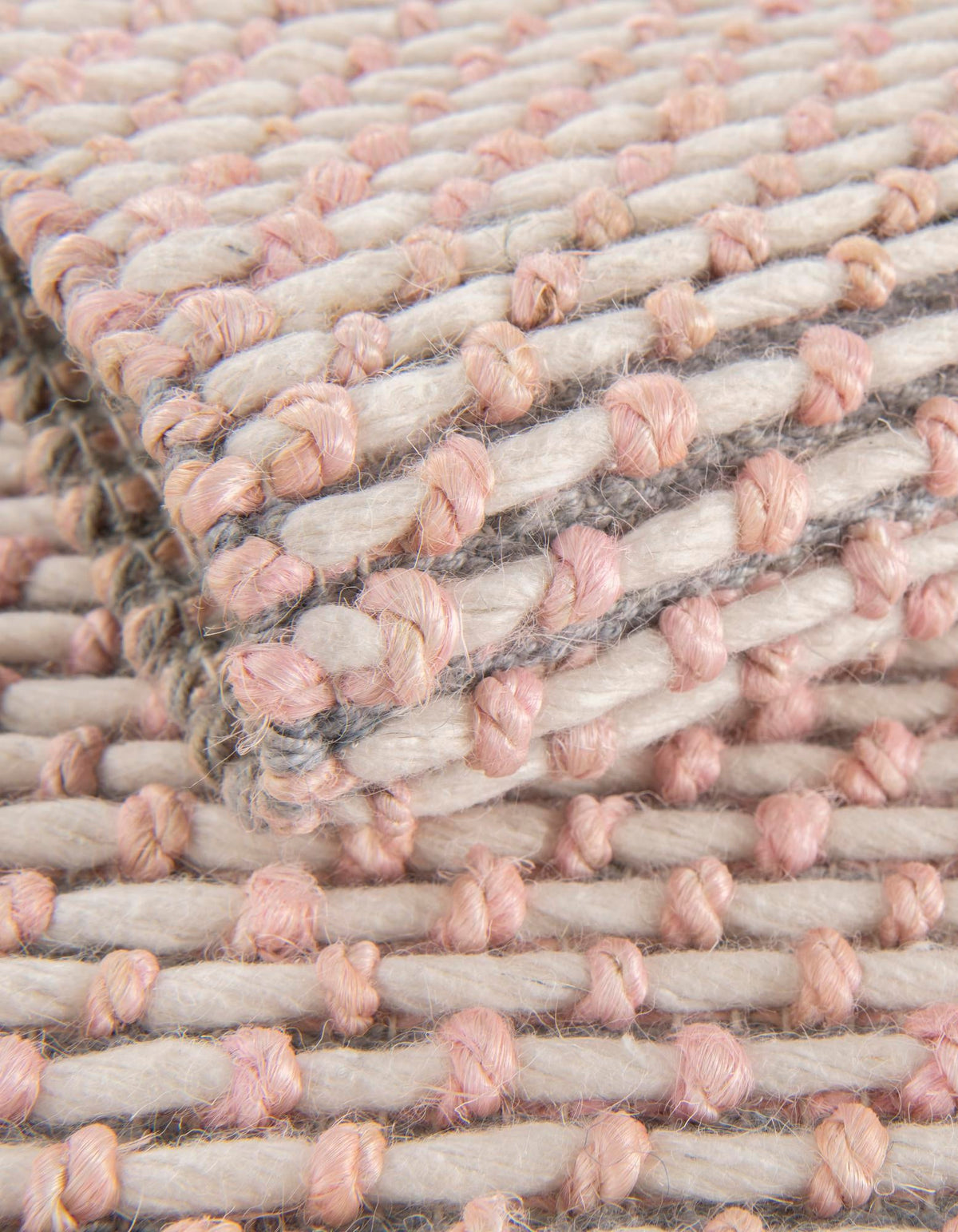 Coastal Haven Striped Jute Collection Area Rug - Marina Rectangle Pink and Gray  lifestyle 12