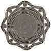 Woven Seaside Jute Collection Area Rug - Nantucket Round Black and White  lifestyle 2