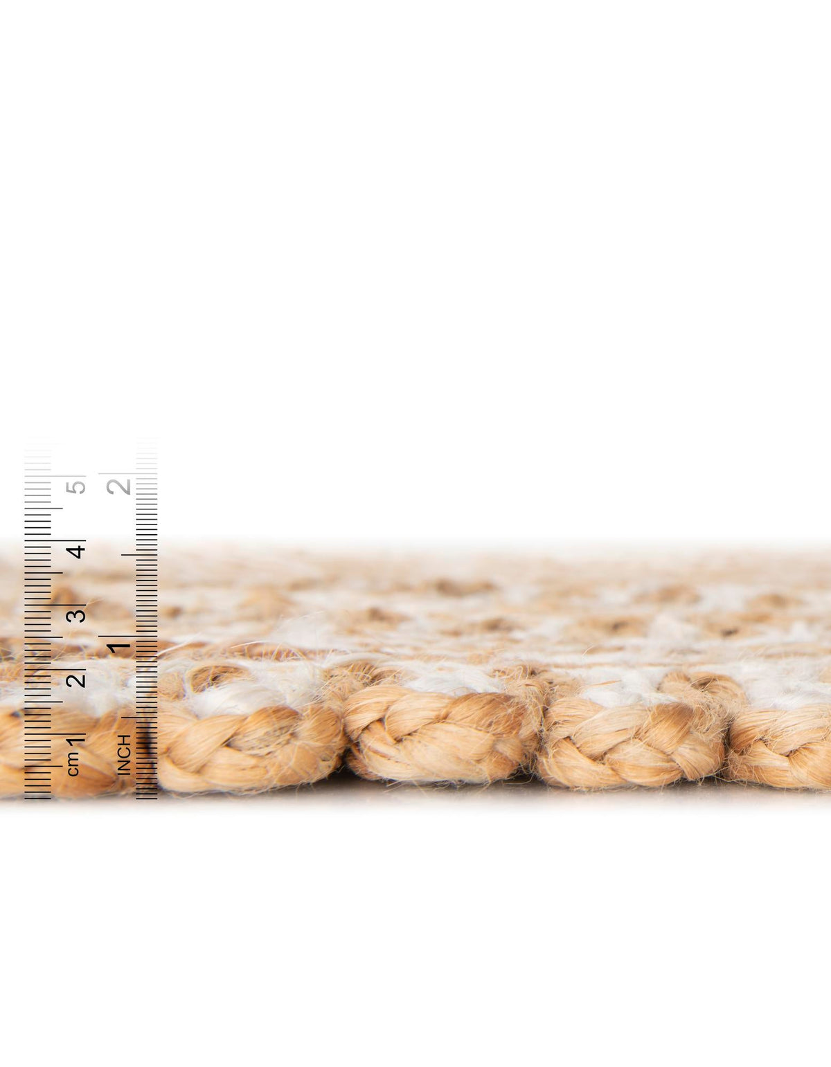 Woven Seaside Jute Collection Area Rug - Nantucket Round Natural and White  lifestyle 36