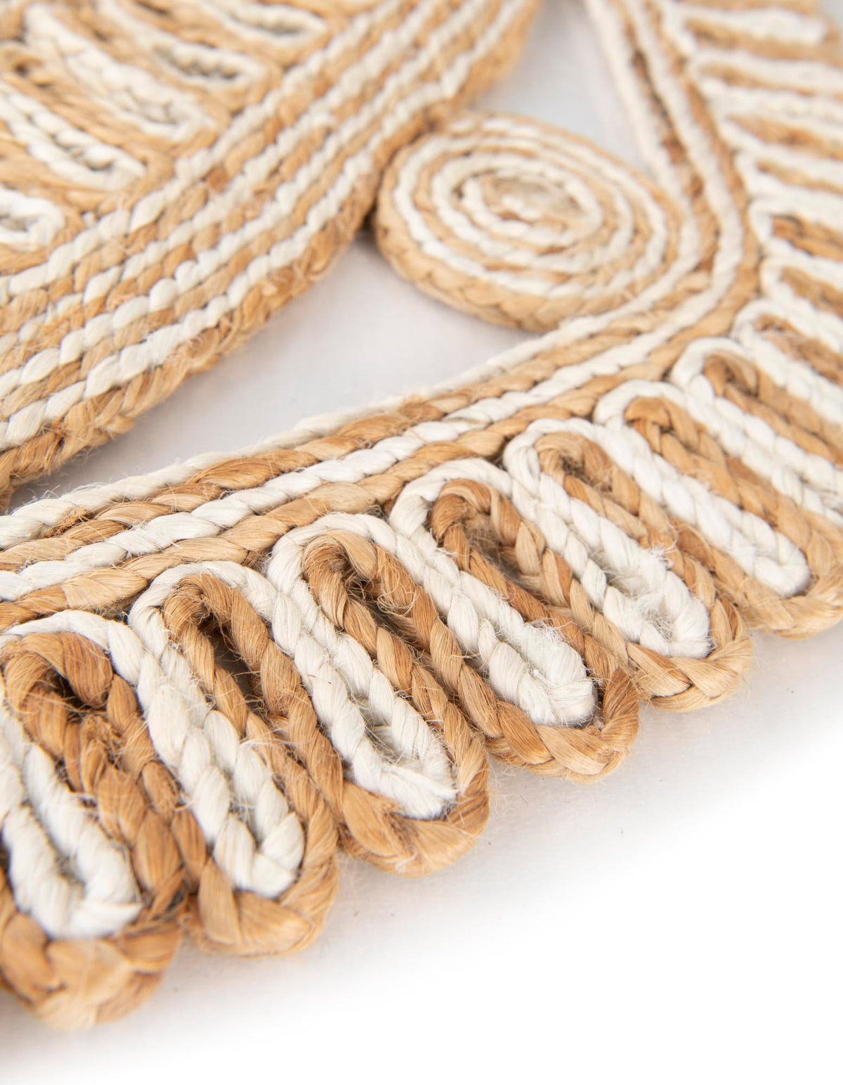 Woven Seaside Jute Collection Area Rug - Nantucket Round Natural and White  lifestyle 45