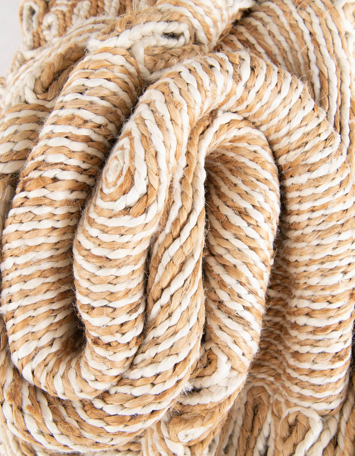 Woven Seaside Jute Collection Area Rug - Nantucket Round Natural and White  lifestyle 50