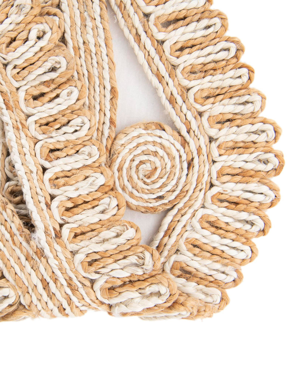 Woven Seaside Jute Collection Area Rug - Nantucket Round Natural and White  lifestyle 55