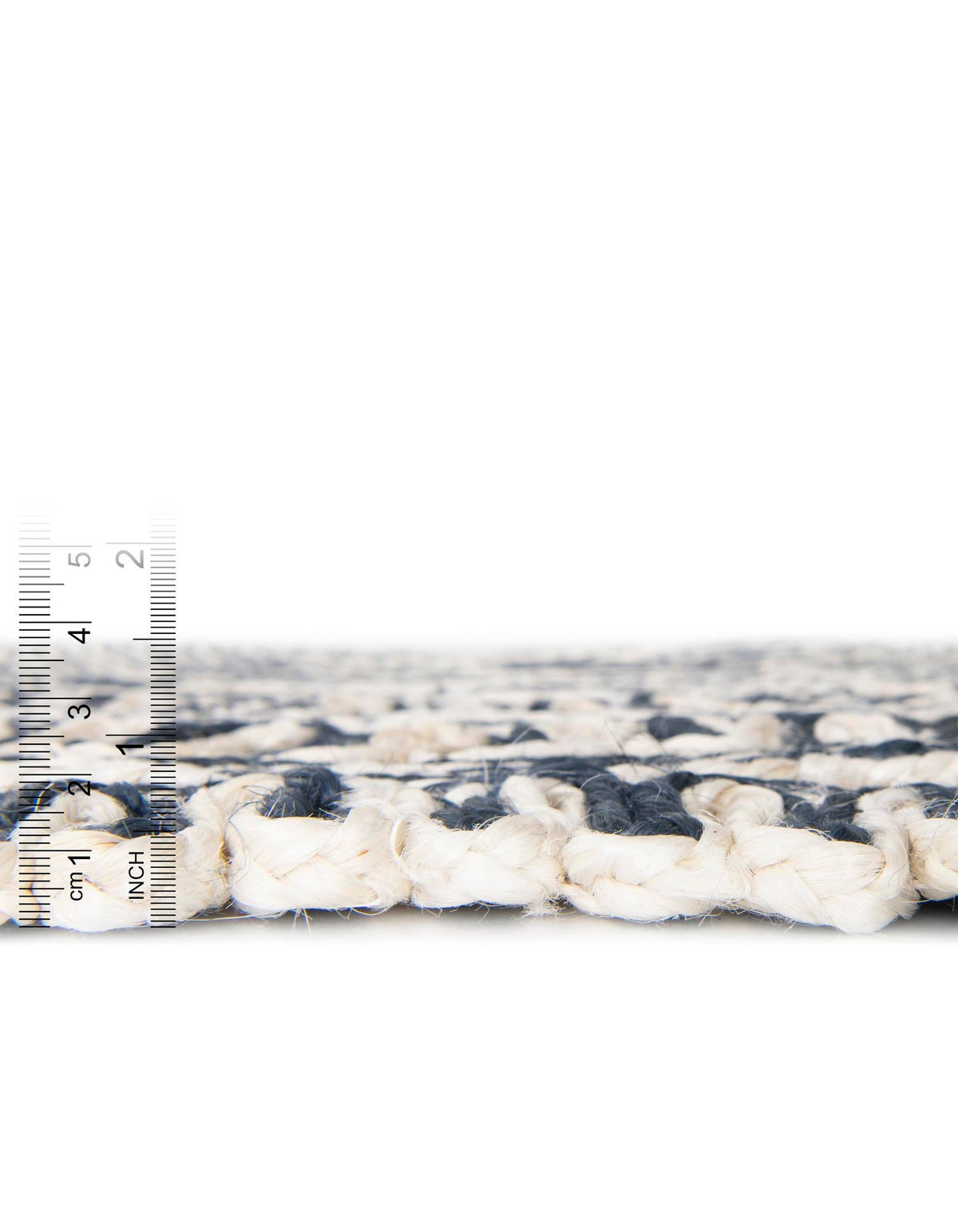Woven Seaside Jute Collection Area Rug - Nantucket Round Navy and White  lifestyle 38