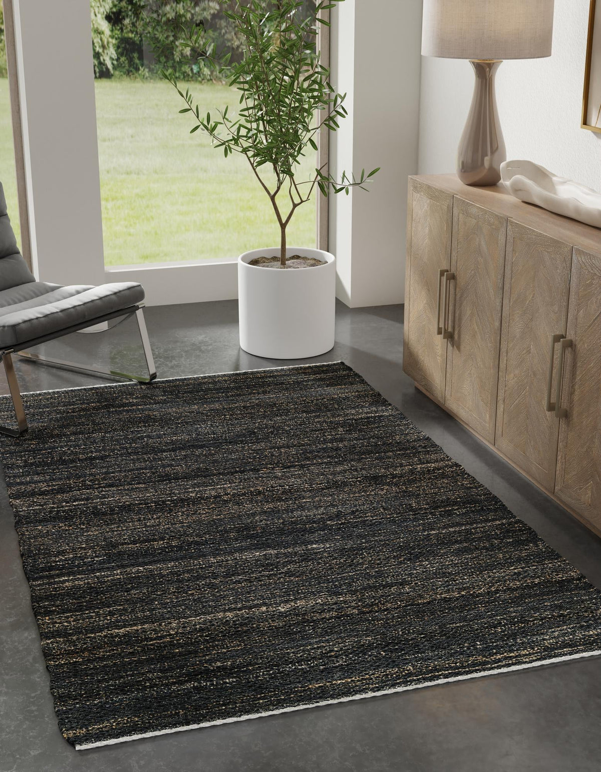 Coastal Haven Jute Collection Area Rug - Malibu Rectangle Midnight Denim Blue  lifestyle 3
