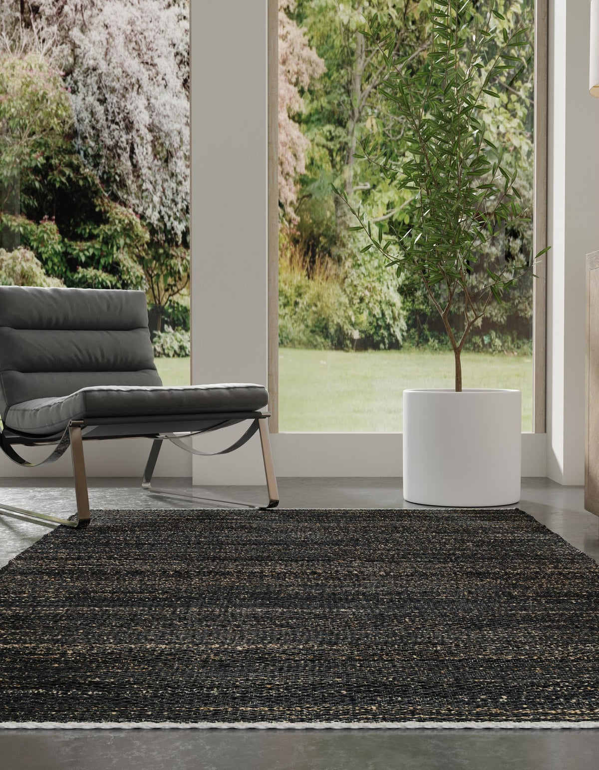 Coastal Haven Jute Collection Area Rug - Malibu Rectangle Midnight Denim Blue  lifestyle 5