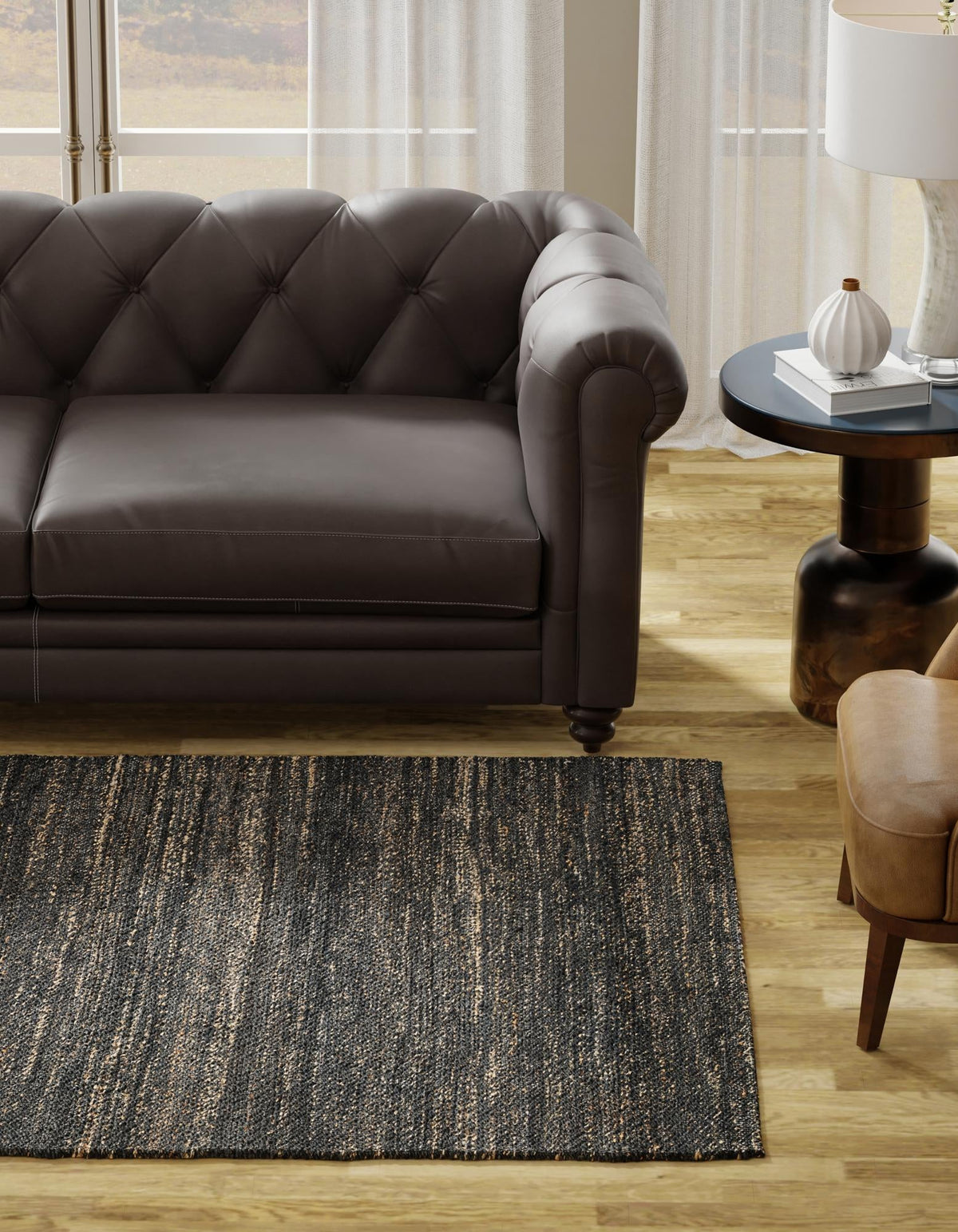 Coastal Haven Jute Collection Area Rug - Malibu Rectangle Midnight Denim Blue  lifestyle 7