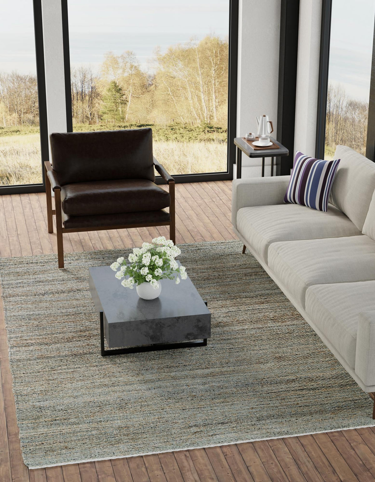 Coastal Haven Jute Collection Area Rug - Malibu Rectangle Seaglass Blue  lifestyle 7