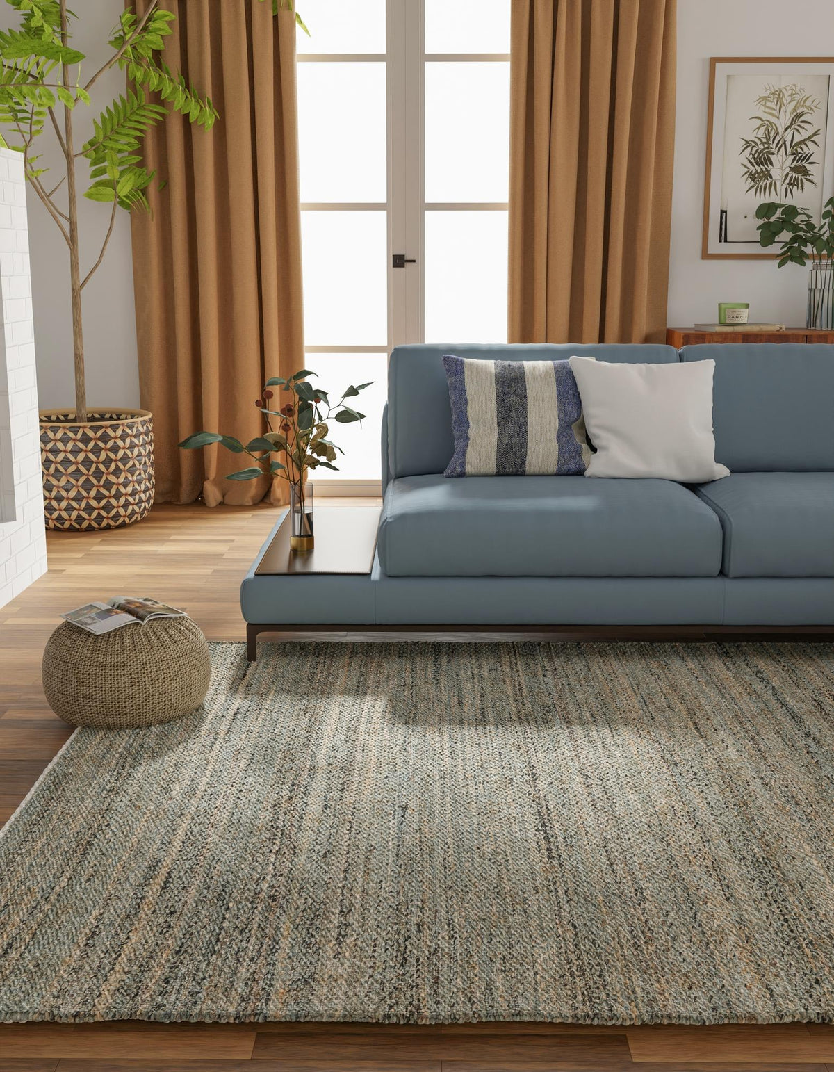Coastal Haven Jute Collection Area Rug - Malibu Rectangle Seaglass Blue  lifestyle 12