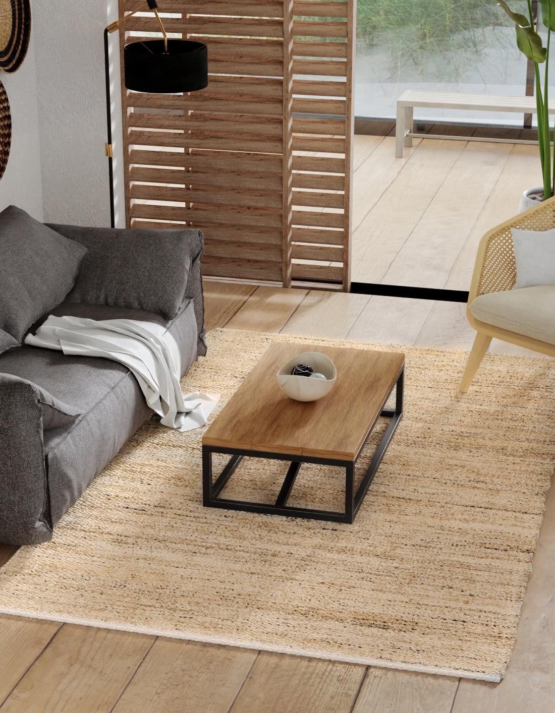 Coastal Haven Jute Collection Area Rug - Malibu Rectangle Palomino Ivory  lifestyle 8