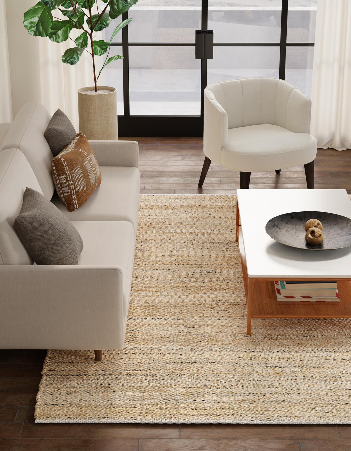 Coastal Haven Jute Collection Area Rug - Malibu Rectangle Palomino Ivory  lifestyle 13