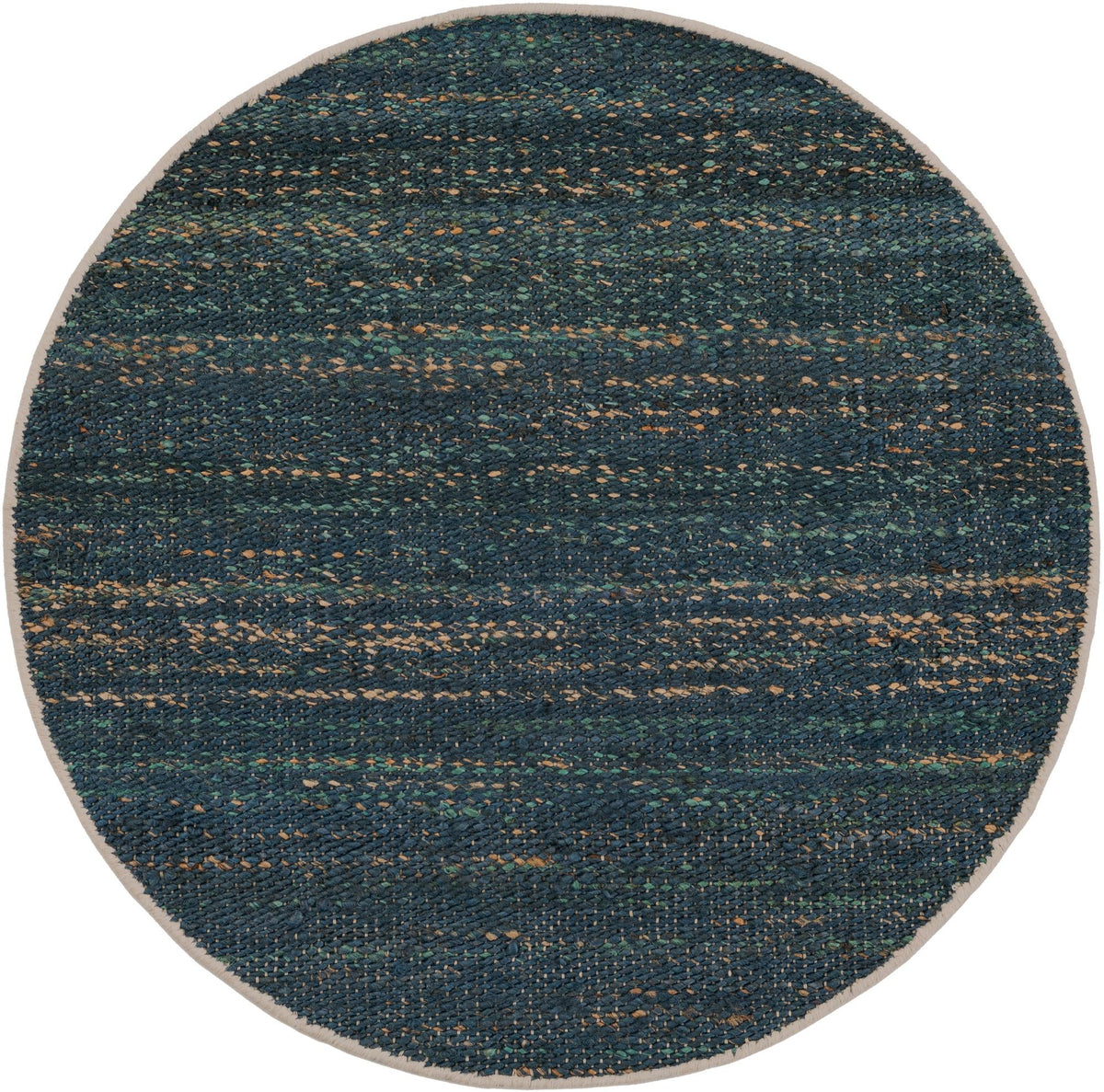 Coastal Haven Jute Collection Area Rug - Malibu Round Ocean Blue  lifestyle 79
