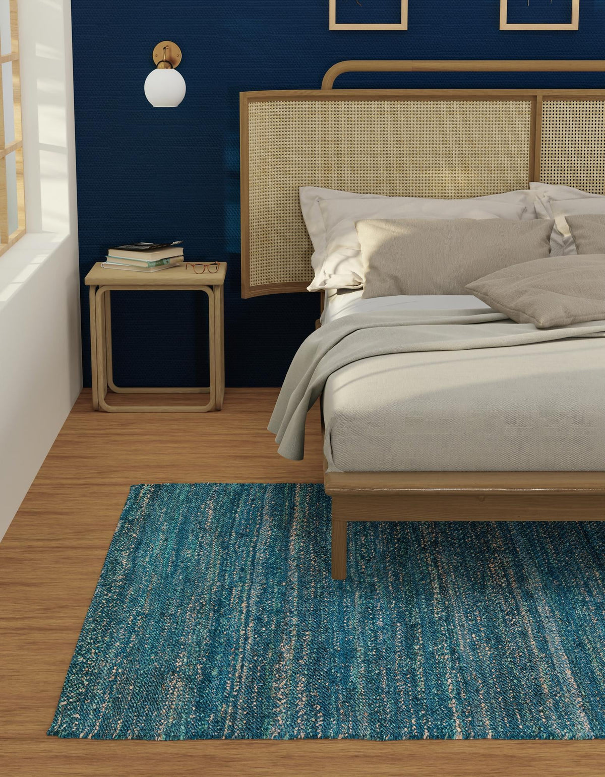 Coastal Haven Jute Collection Area Rug - Malibu Rectangle Ocean Blue  lifestyle 6