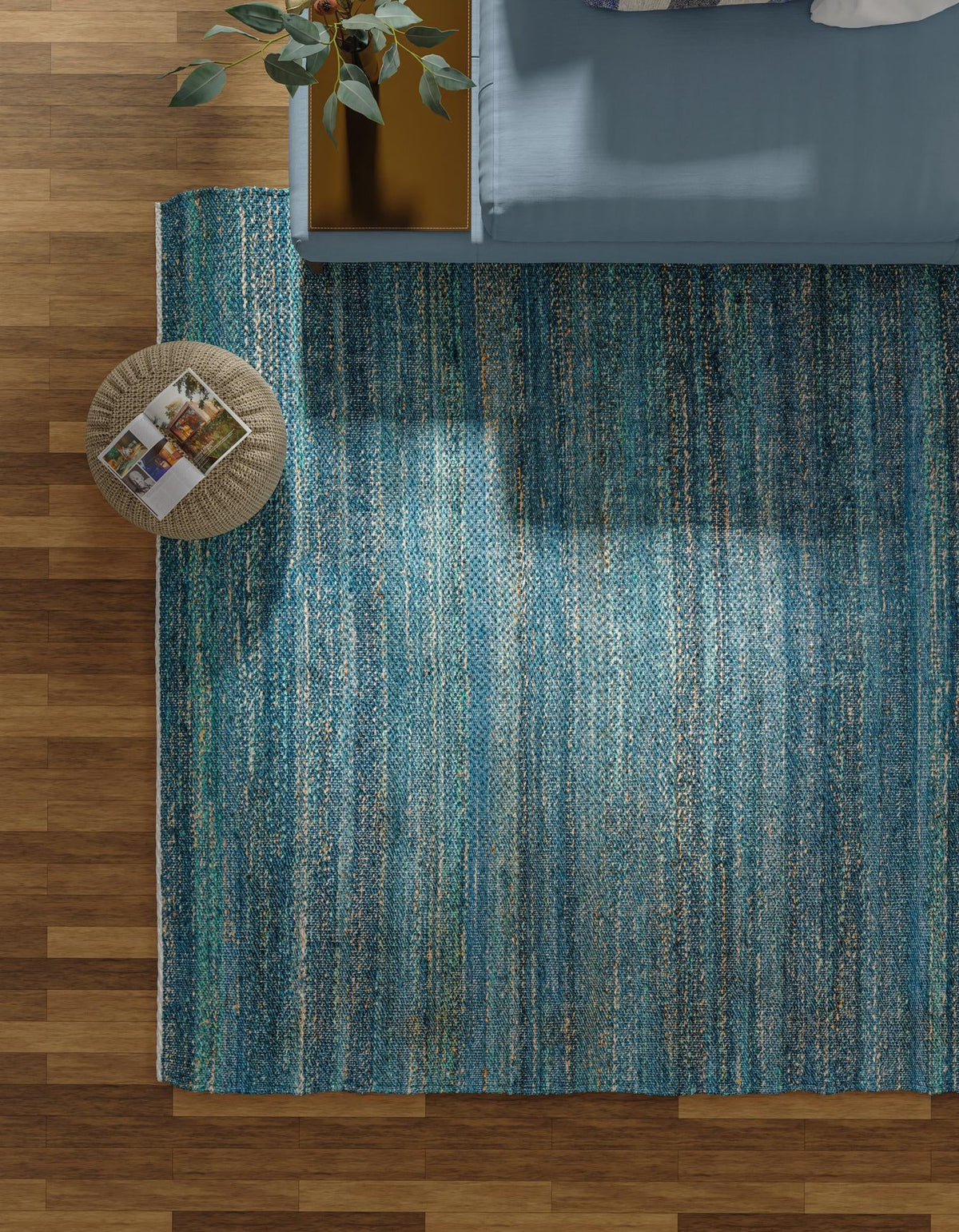 Coastal Haven Jute Collection Area Rug - Malibu Rectangle Ocean Blue  lifestyle 8