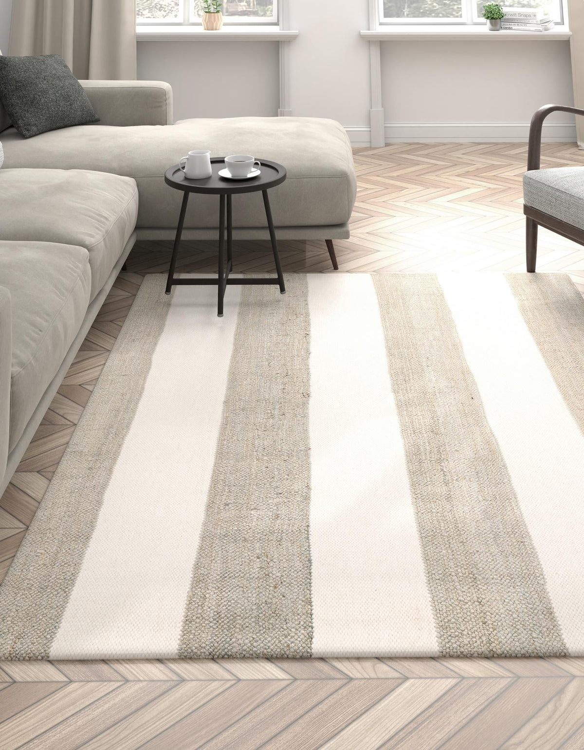 Martha's Vineyard Blueprints Collection Area Rug - Edgartown Rectangle Gray  lifestyle 6