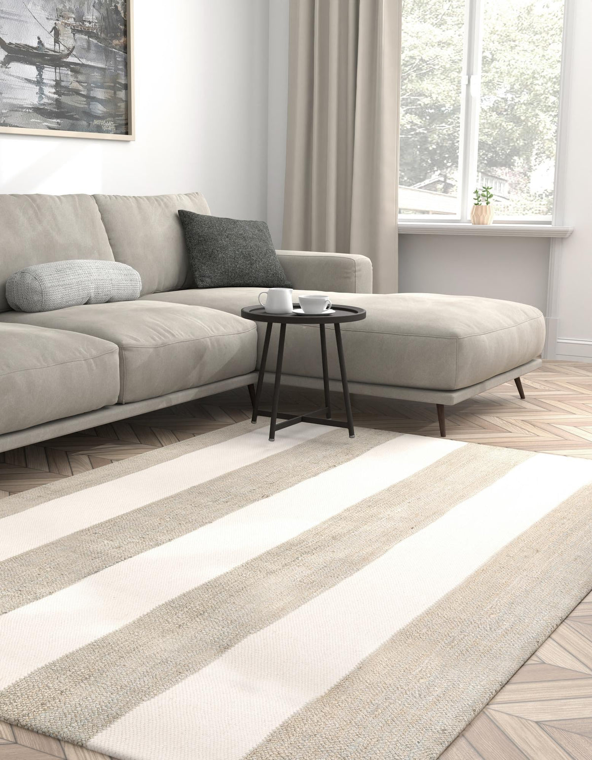 Martha's Vineyard Blueprints Collection Area Rug - Edgartown Rectangle Gray  lifestyle 9