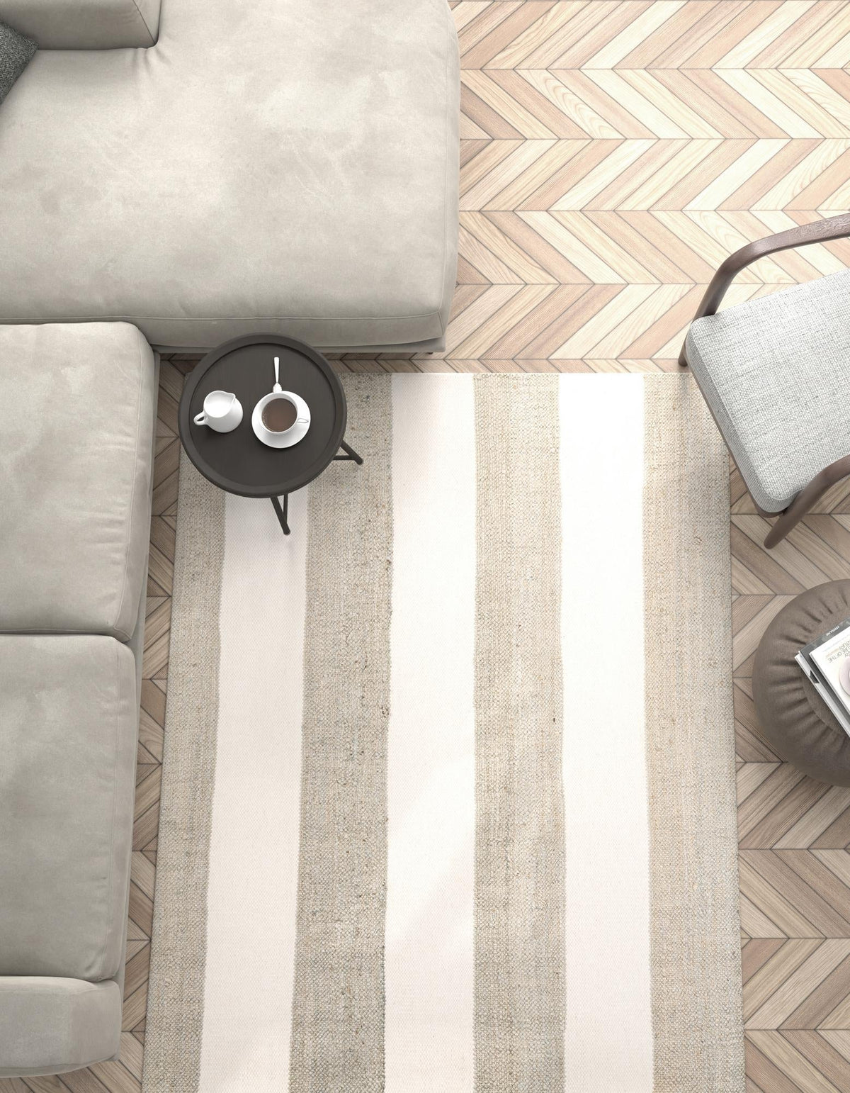Martha's Vineyard Blueprints Collection Area Rug - Edgartown Rectangle Gray  lifestyle 12
