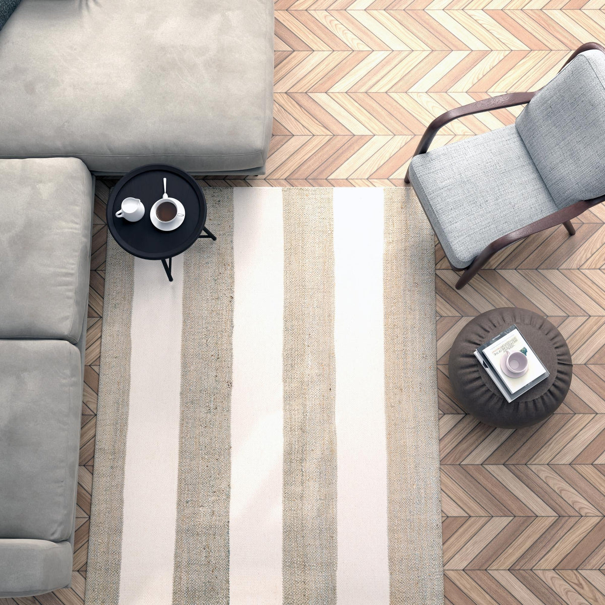 Martha's Vineyard Blueprints Collection Area Rug - Edgartown Rectangle Gray  lifestyle 54
