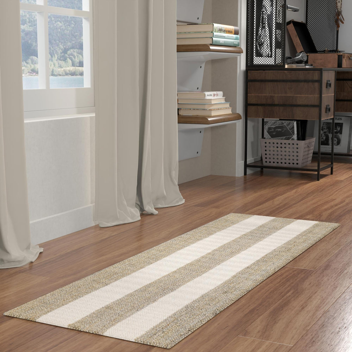 Martha's Vineyard Blueprints Collection Area Rug - Edgartown Runner Gray  lifestyle 127