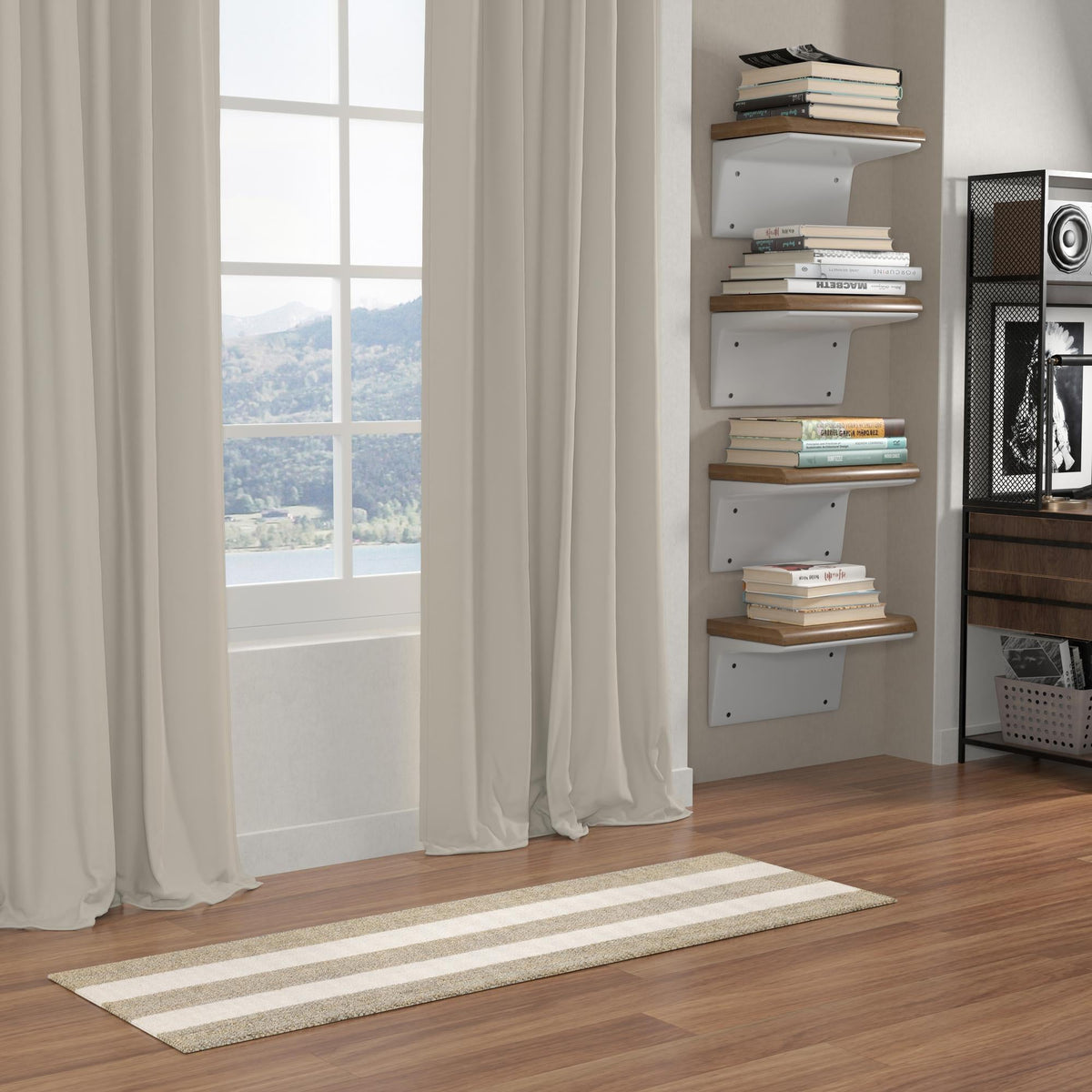 Martha's Vineyard Blueprints Collection Area Rug - Edgartown Runner Gray  lifestyle 132