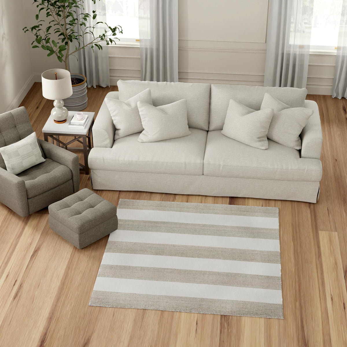 Martha's Vineyard Blueprints Collection Area Rug - Edgartown Square Gray  lifestyle 105
