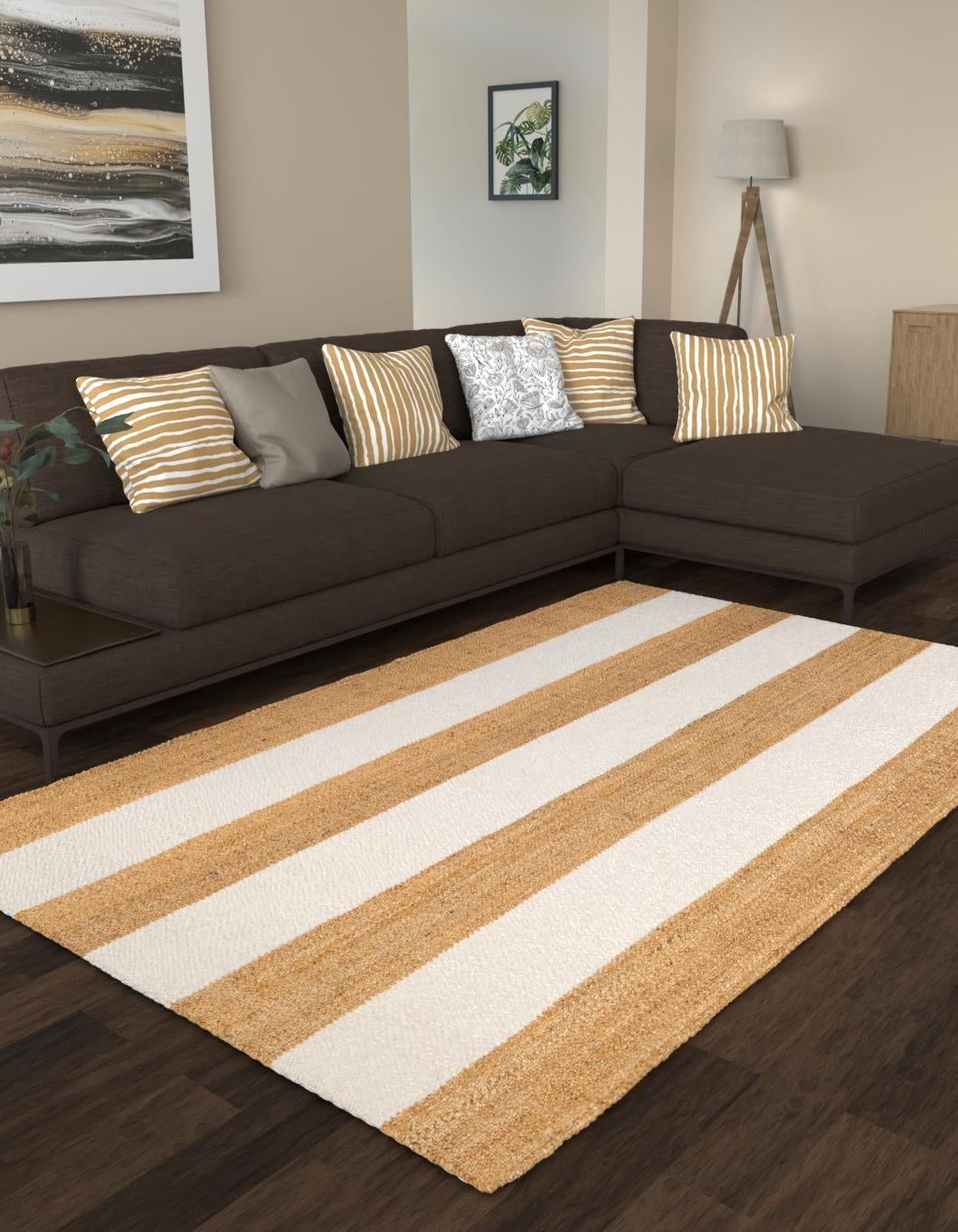Martha's Vineyard Blueprints Collection Area Rug - Edgartown Rectangle Tan Sand  lifestyle 11