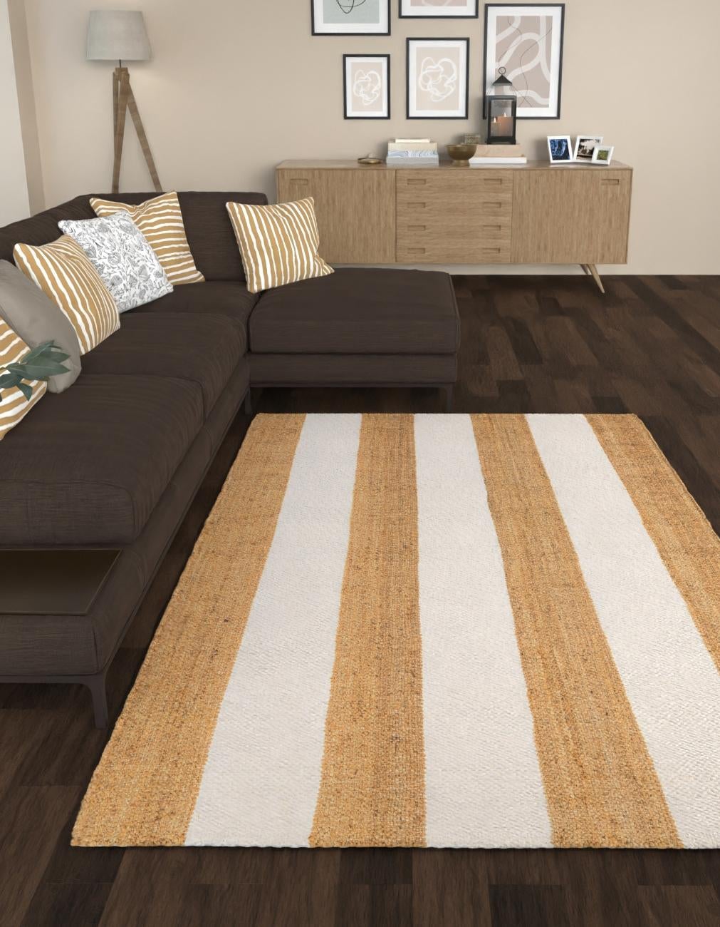 Martha's Vineyard Blueprints Collection Area Rug - Edgartown Rectangle Tan Sand  lifestyle 15
