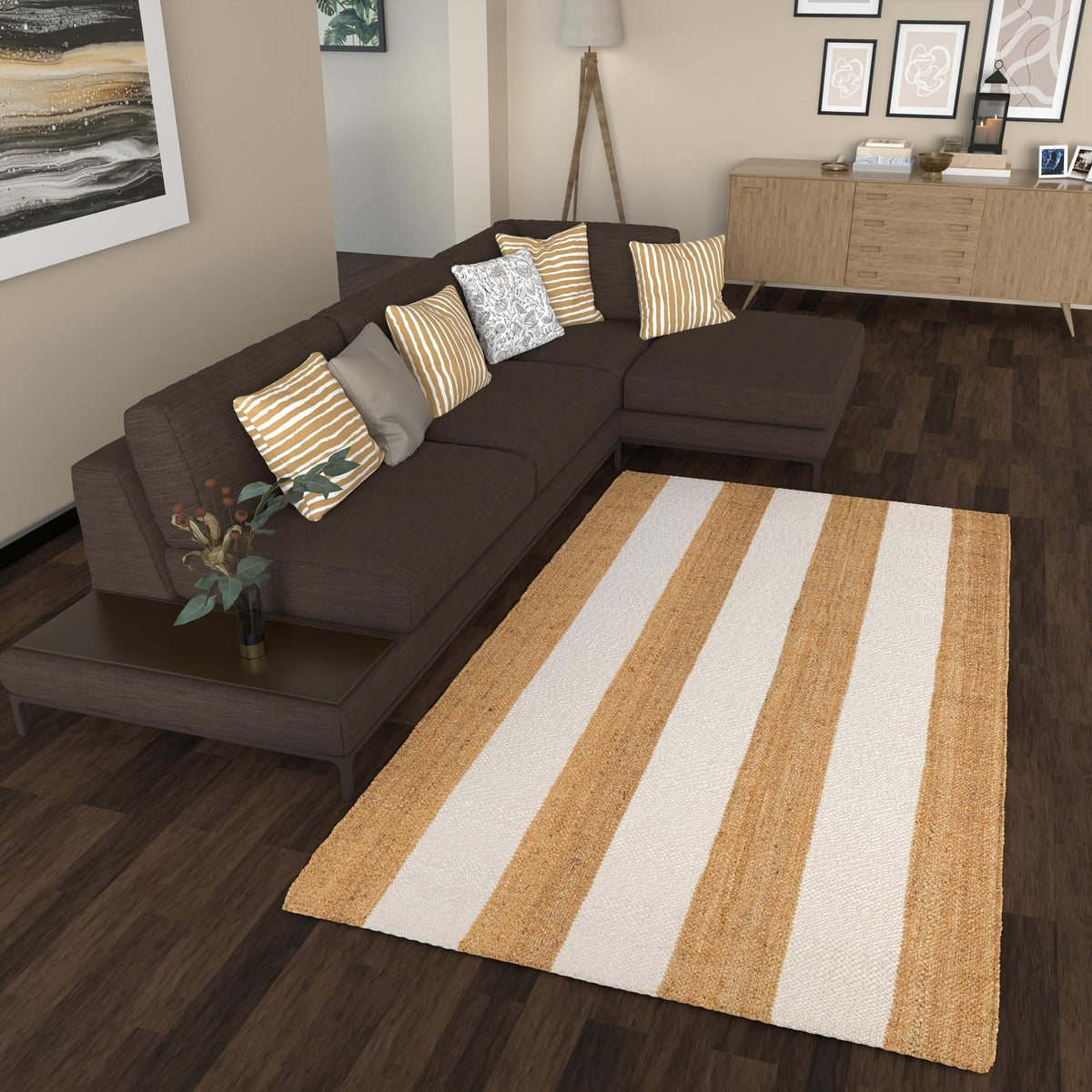 Martha's Vineyard Blueprints Collection Area Rug - Edgartown Rectangle Tan Sand  lifestyle 53