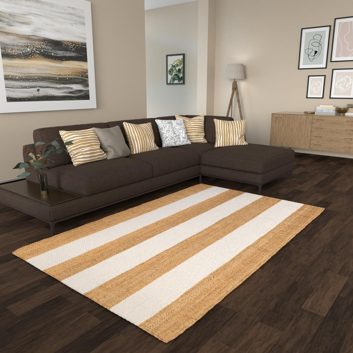Martha's Vineyard Blueprints Collection Area Rug - Edgartown Rectangle Tan Sand  lifestyle 57