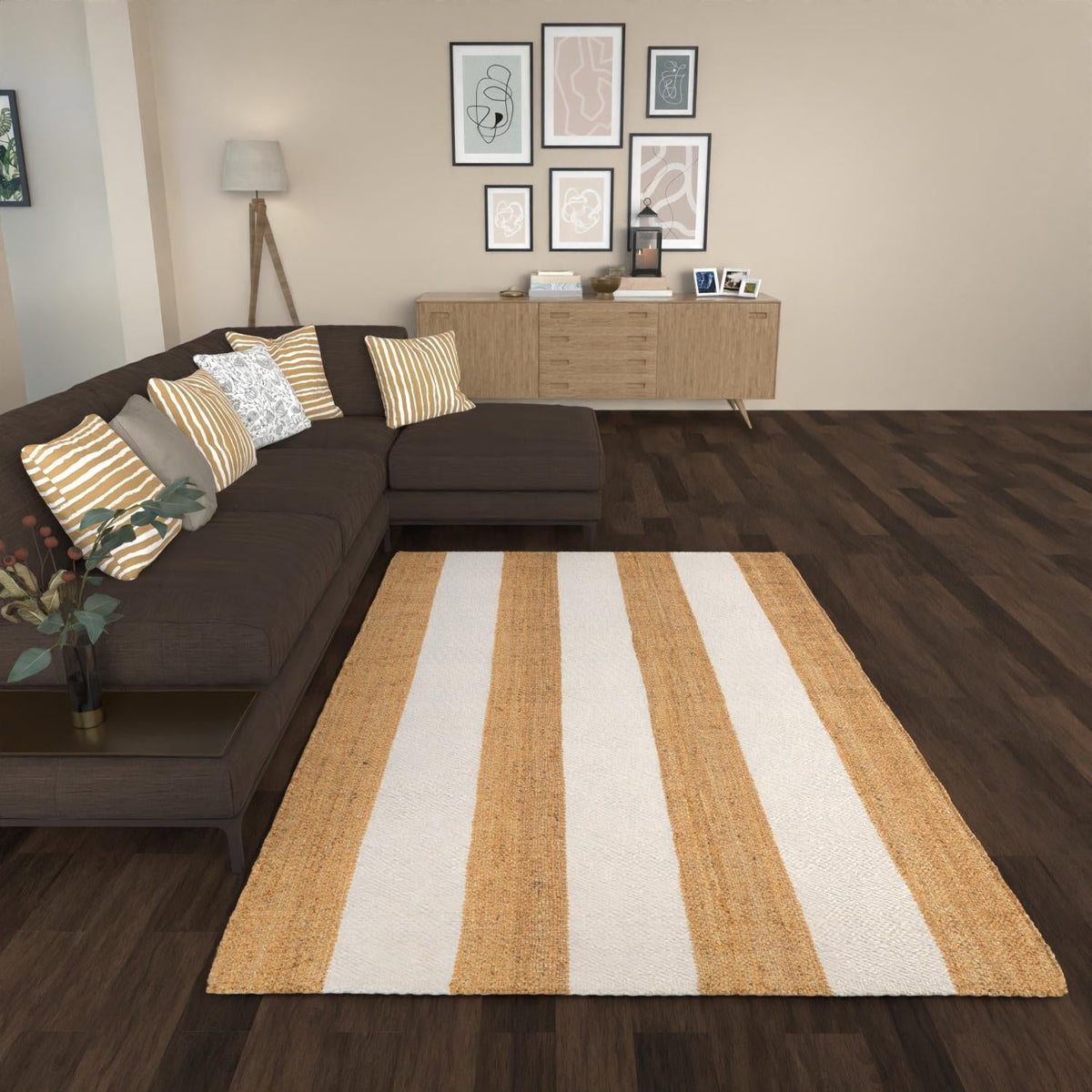 Martha's Vineyard Blueprints Collection Area Rug - Edgartown Rectangle Tan Sand  lifestyle 61