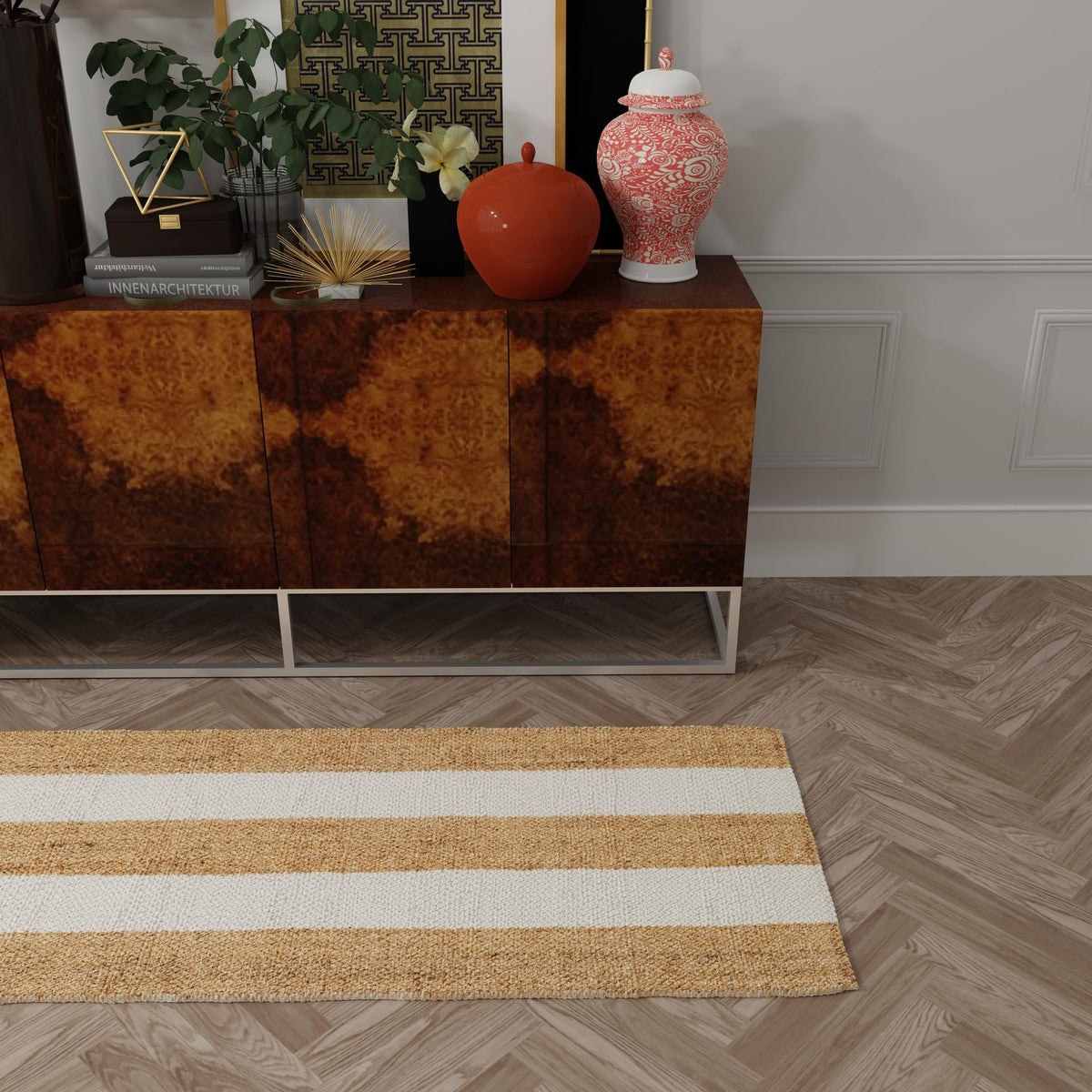 Martha's Vineyard Blueprints Collection Area Rug - Edgartown Runner Tan Sand  lifestyle 120