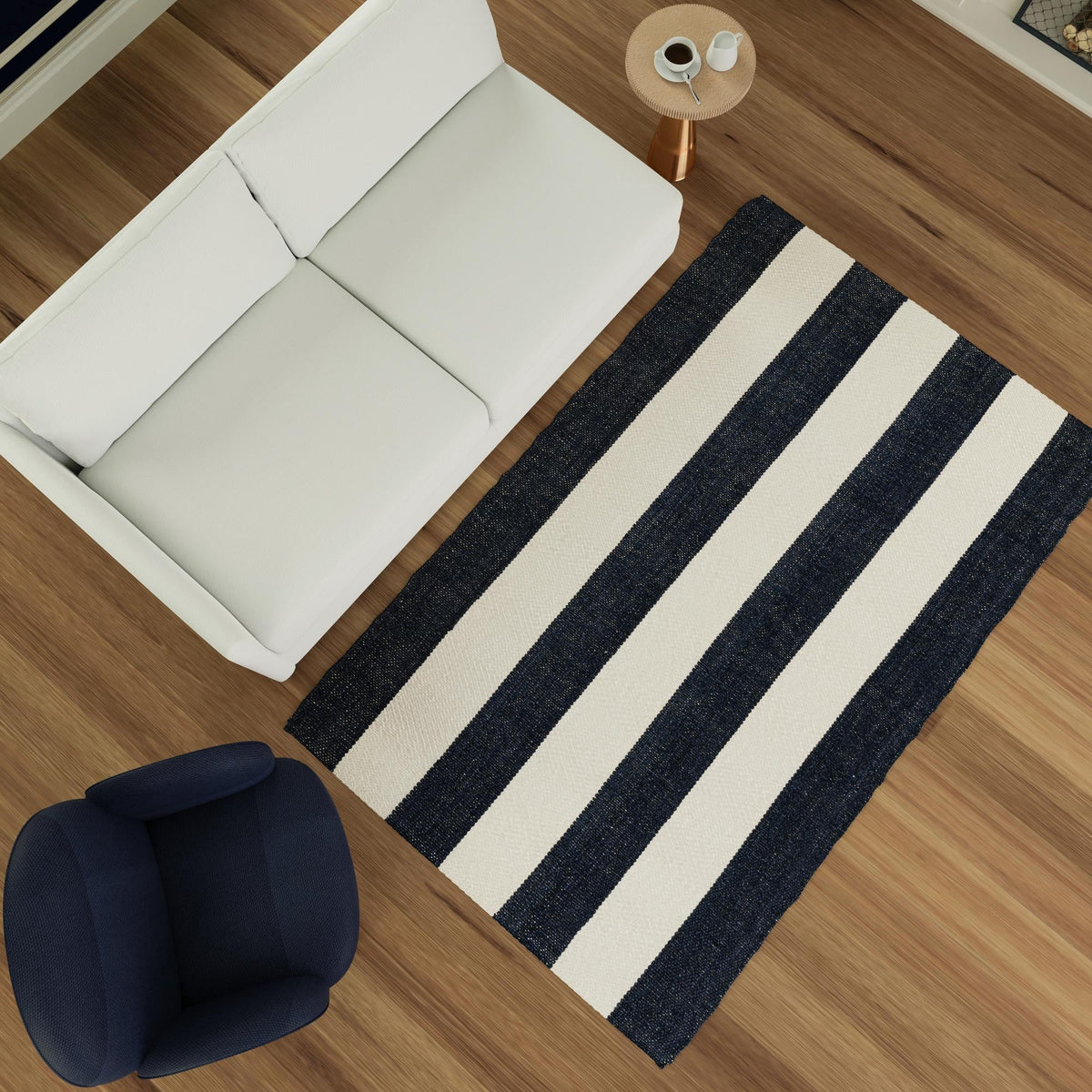 Martha's Vineyard Blueprints Collection Area Rug - Edgartown Rectangle Nautical Navy  lifestyle 52