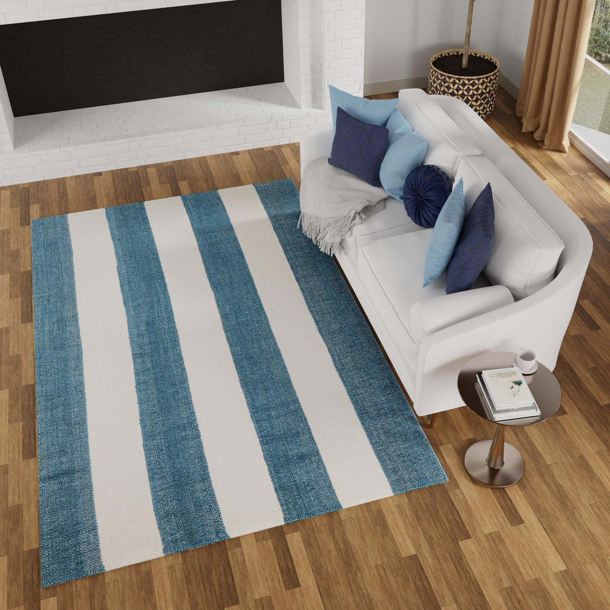 Martha's Vineyard Blueprints Collection Area Rug - Edgartown Rectangle Sky blue  lifestyle 47