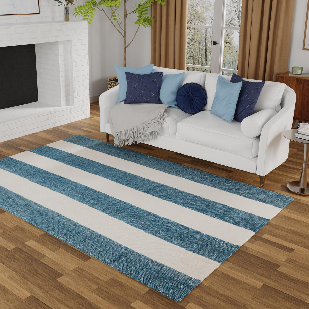 Martha's Vineyard Blueprints Collection Area Rug - Edgartown Rectangle Sky blue  lifestyle 50