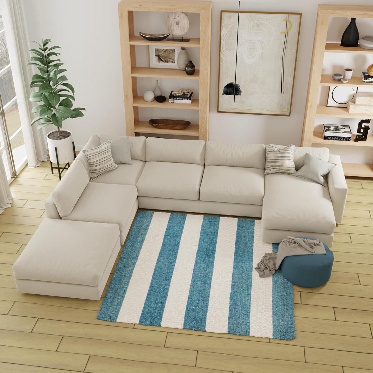 Martha's Vineyard Blueprints Collection Area Rug - Edgartown Square Sky blue  lifestyle 107