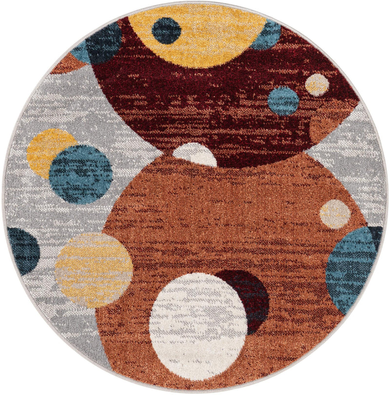 Aegean Elegance Washables Collection Area Rug -  Crete Round Multi  lifestyle 21