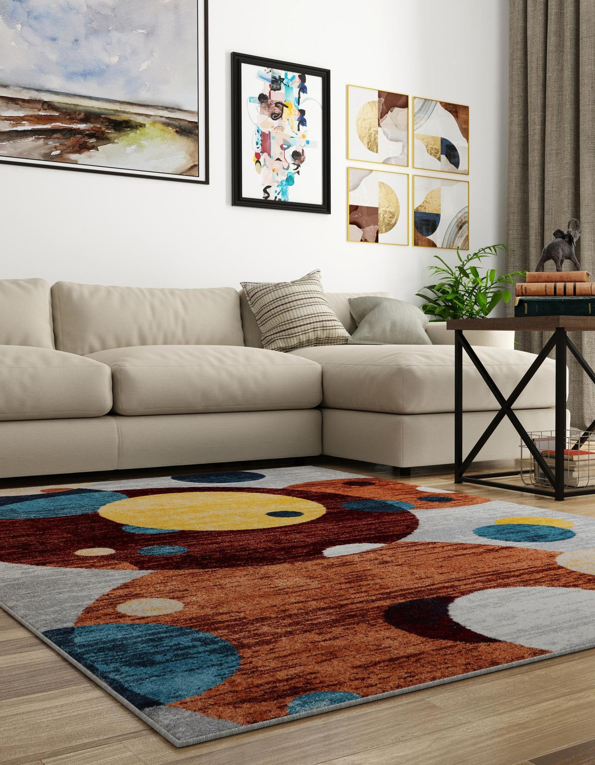 Aegean Elegance Washables Collection Area Rug -  Crete Rectangle Multi  lifestyle 3