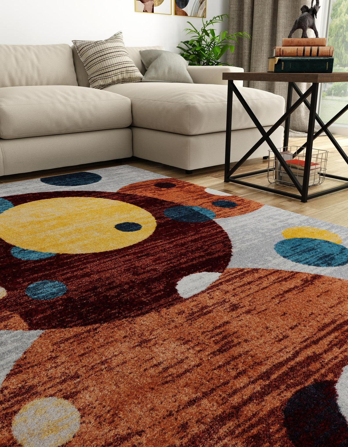 Aegean Elegance Washables Collection Area Rug -  Crete Rectangle Multi  lifestyle 4