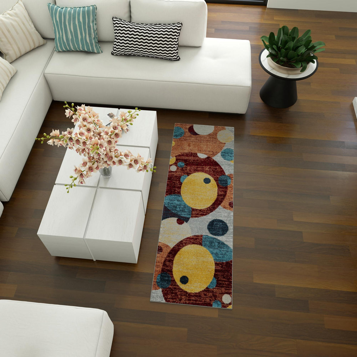 Aegean Elegance Washables Collection Area Rug -  Crete Runner Multi  lifestyle 72