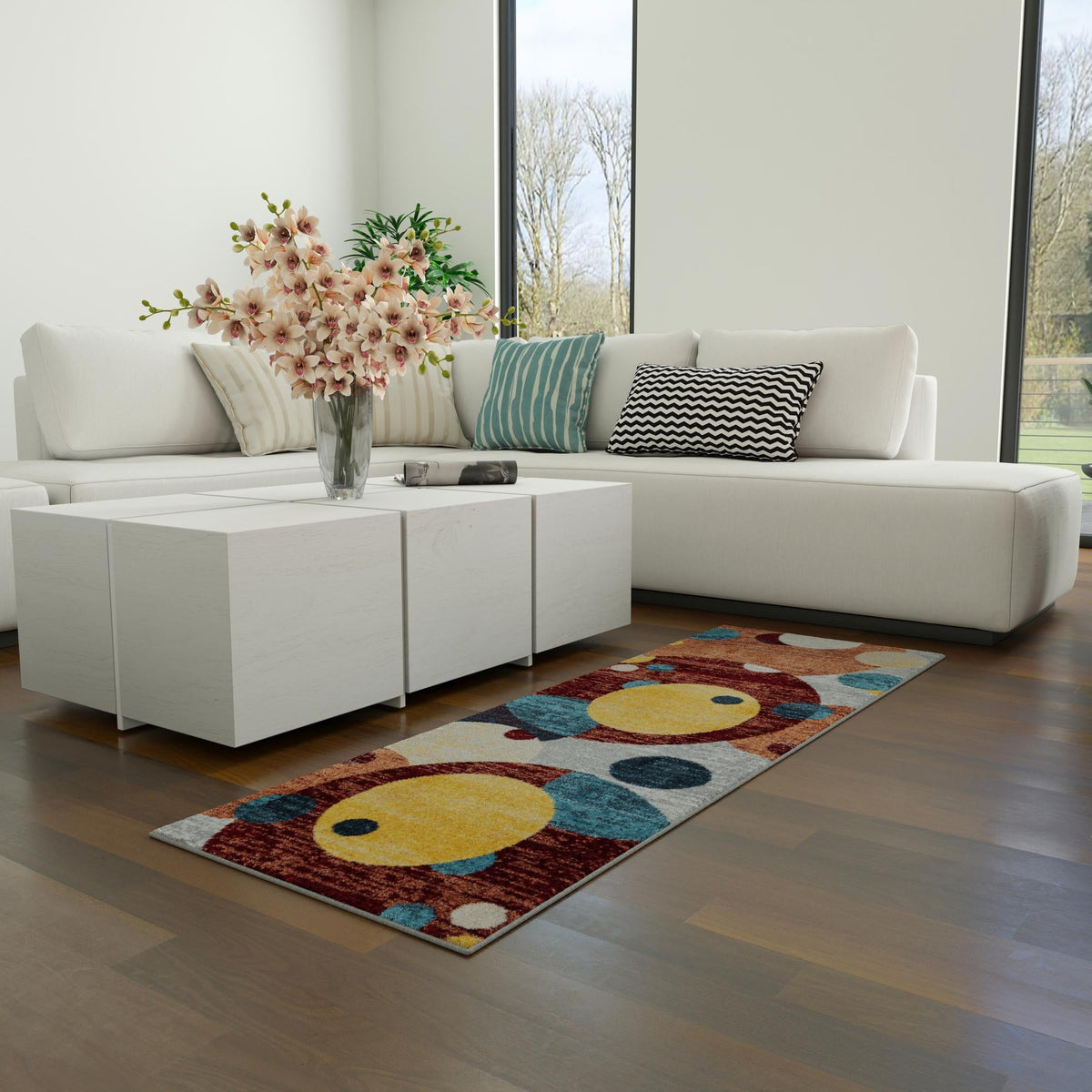 Aegean Elegance Washables Collection Area Rug -  Crete Runner Multi  lifestyle 75