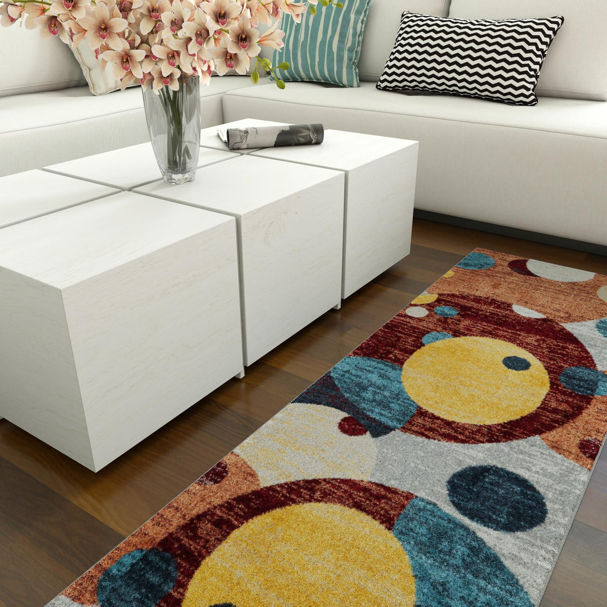 Aegean Elegance Washables Collection Area Rug -  Crete Runner Multi  lifestyle 78