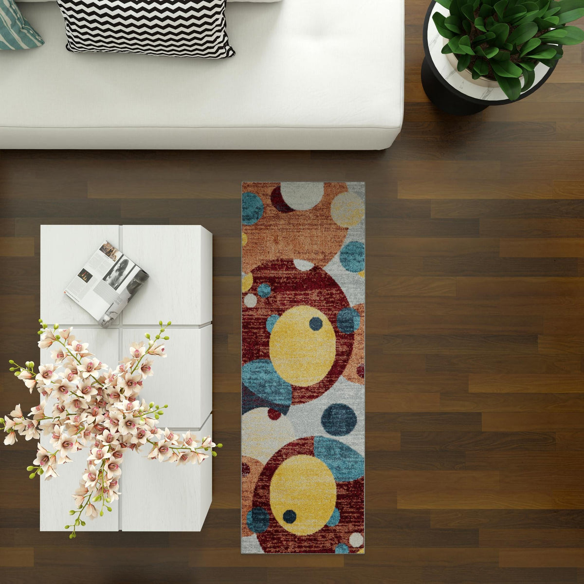 Aegean Elegance Washables Collection Area Rug -  Crete Runner Multi  lifestyle 81