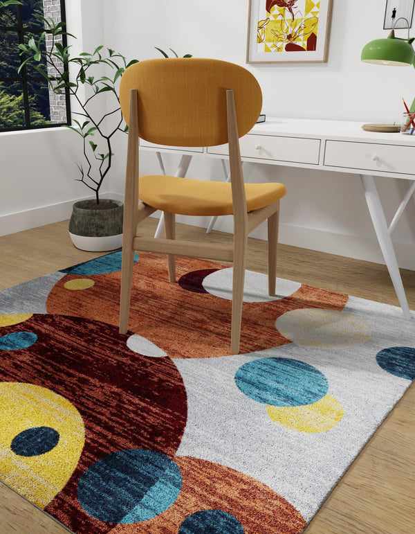 Aegean Elegance Washables Collection Area Rug -  Crete Square Multi  lifestyle 36