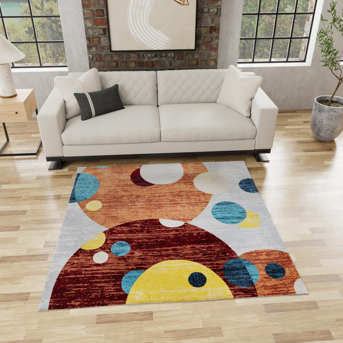 Aegean Elegance Washables Collection Area Rug -  Crete Square Multi  lifestyle 74