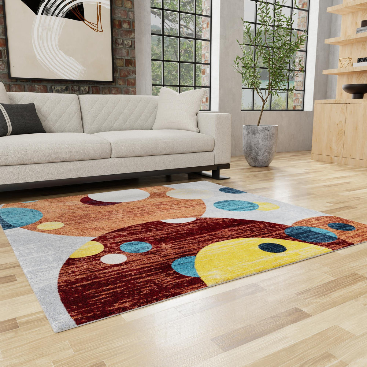 Aegean Elegance Washables Collection Area Rug -  Crete Square Multi  lifestyle 77
