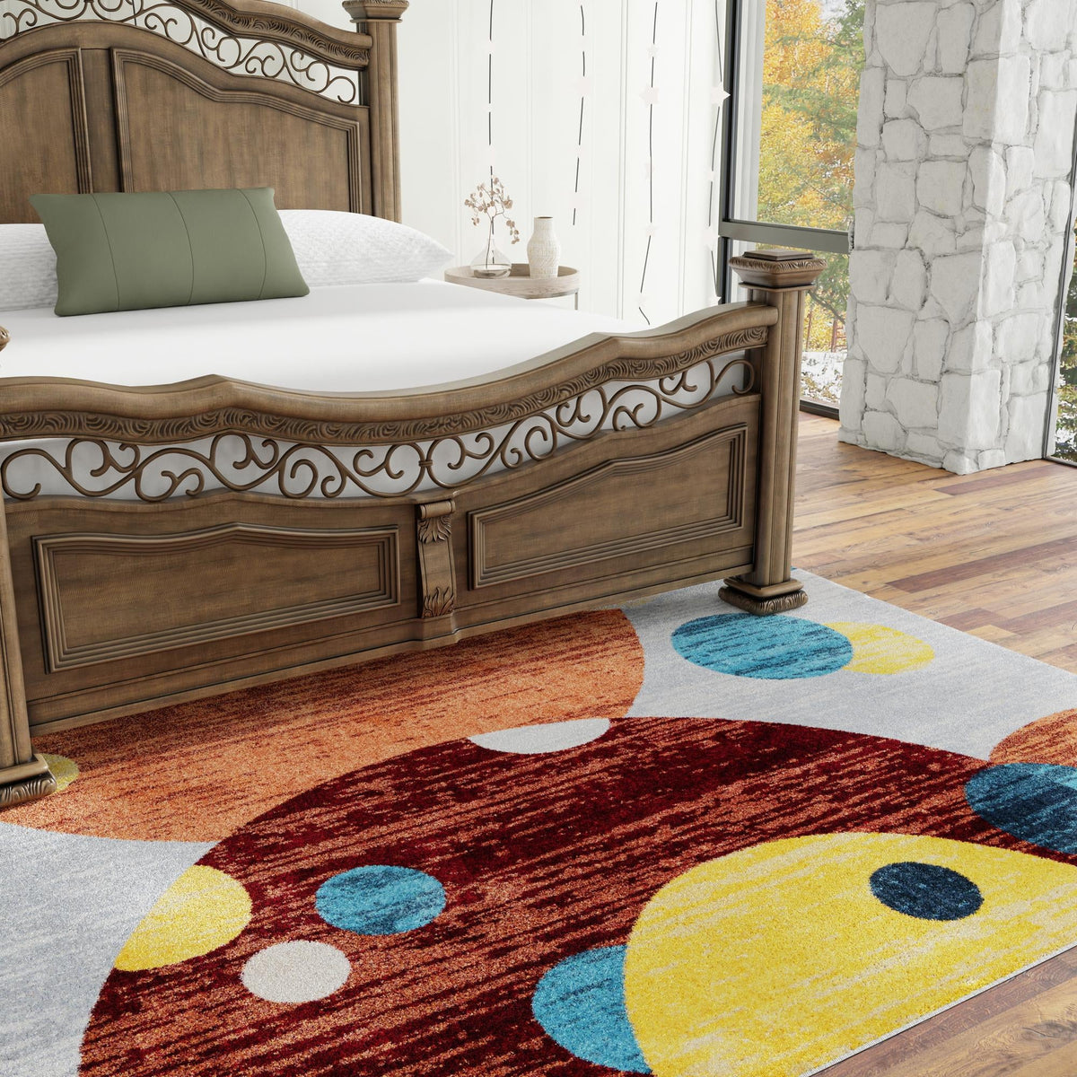 Aegean Elegance Washables Collection Area Rug -  Crete Square Multi  lifestyle 80