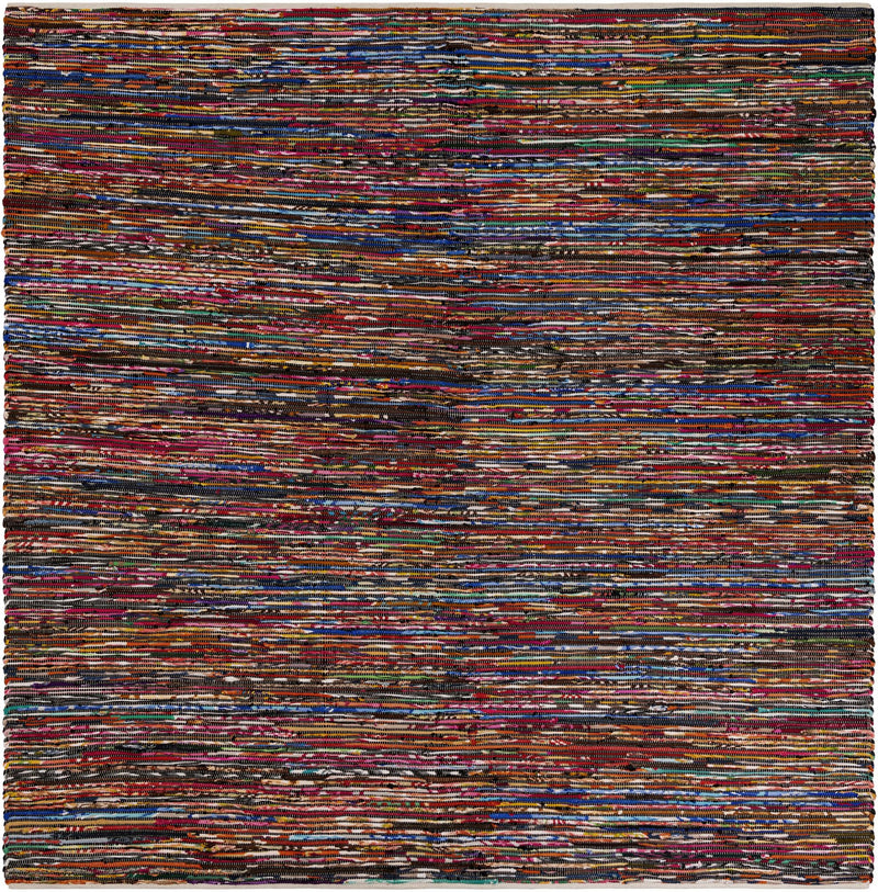 Thar Cotton Collection Area Rug - Alleppey Square Multi Black  lifestyle 11