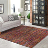 Thar Cotton Collection Area Rug - Alleppey Square Multi Black  lifestyle 43