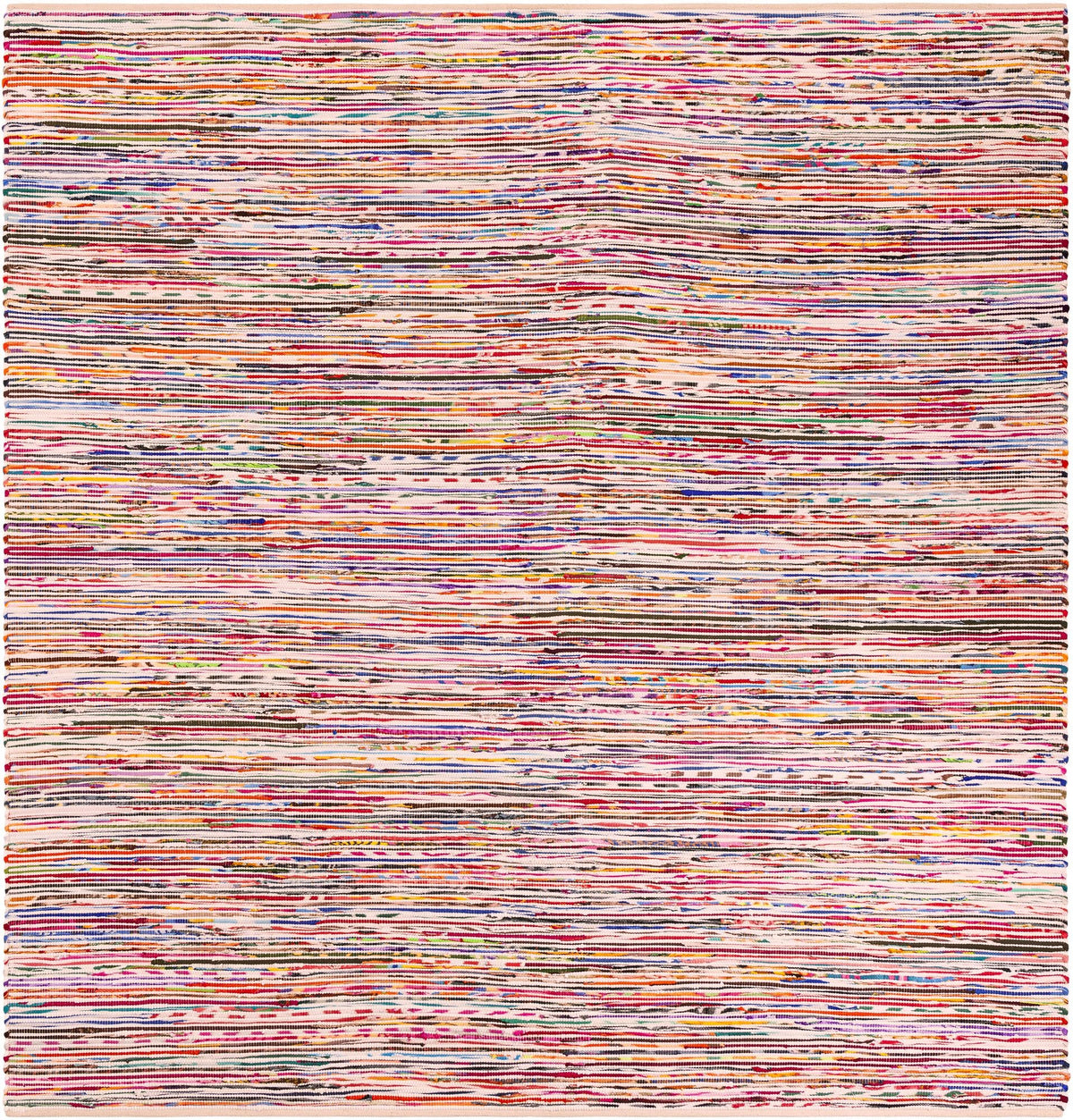 Thar Cotton Collection Area Rug - Alleppey Square Multi White  lifestyle 49
