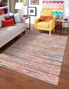 Thar Cotton Collection Area Rug - Alleppey Rectangle Multi White  lifestyle 2